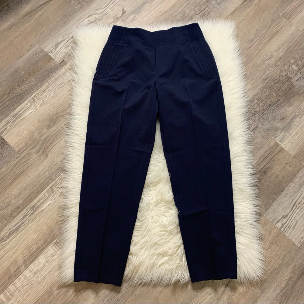 Athleta Navy Slim Straight Crop Stretch Pants